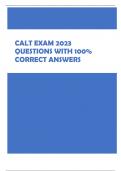 Calt Exam 2023 Questions with 100% correct Answers