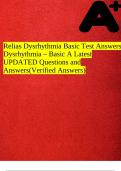 Relias Dysrhythmia Basic Test Answers Dysrhythmia – Basic A Latest UPDATED Questions and Answers(Verified Answers)