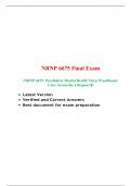 NRNP 6675 FINAL EXAM, NRNP 6675: Psychiatric Mental Health Nurse Practitioner Care Across the Lifespan II, Walden University.