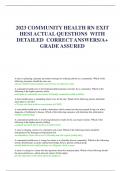 2023 COMMUNITY HEALTH RN EXIT  HESI ACTUAL QUESTIONS WITH  DETAILED CORRECT ANSWERS/A+  GRADE ASSURED