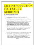 C182 INTRODUCTION TO IT STUDY GUIDE,2024