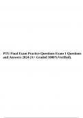 PTU Final Exam Practice Questions Exam 1 Questions and Answers 2024 (A+ Graded 100%Verified).