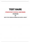 Test Bank For Introduction to Critical Care Nursing  7th Edition By Mary Lou Sole, Deborah Goldenberg Klein, Marthe J. Moseley |All Chapters,  Year-2024|