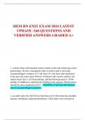 HESI RN EXIT EXAM 2024 LATEST  UPDATE /160 QUESTIONS AND  VERIFIED ANSWERS GRADED A+