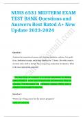 Nurs 6531 midterm test bank EXAM QUESTIONS & ANSWERS/ LATEST UPDATE 2023-2024 / RATED A+