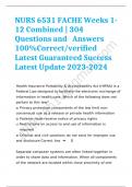 Nurs 6531 fache weeks 1 EXAM QUESTIONS & ANSWERS/ LATEST UPDATE 2023-2024 / RATED A+