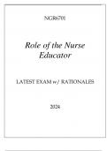 NGR6701 ROLE OF THE NURSE EDUCATOR LATEST EXAM WITH RATIONALES 2024