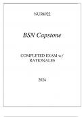 NUR4922 BSN CAPSTONE COMPLETED EXAM WITH RATIONALES 2024