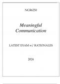 NGR6250 MEANINGFUL COMMUNICATION LATEST EXAM WITH RATIONALES 2024.