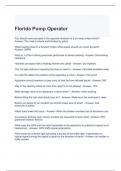 Florida Pump Operator Exam Questions and Answers