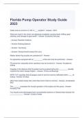 Florida Pump Operator Study Guide 2023-2024 with complete solutions