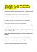 WCU PATHO 370 MIDTERM STUDY QUESTIONS SET 3 5 Questions and Correct Answers