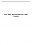 QABA Actual Exam Questions and Correct Answers