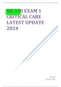 NR 340 EXAM 1 CRITICAL CARE LATEST UPDATE 2024     