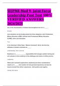 BEST REVIEW SEJPME Mod 9- Joint Force Leadership Post Test 100%  VERIFIED ANSWERS  2024/2025