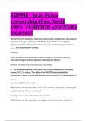 BEST REVIEW SEJPME - Joint Force Leadership (Post Test) 100% VERIFIED ANSWERS  2024/2025