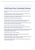 LCDC Exam Prep Counseling Theories Questions and Answers