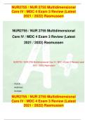 NUR2755 / NUR 2755 Multidimensional Care IV / MDC 4 Exam 3 Review (Latest 2021 / 2022) Rasmussen