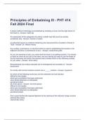 Principles of Embalming III - PHT 414 Fall 2024 Final Exam Questions with correct Answers