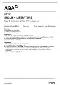 GCSE AQA MAY 2024 ENGLISH LITERATURE PAPER 1