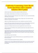 California Cosmetology State Board Exam Questions with Complete  Solution 2024 Update 