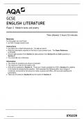 GCSE AQA 2023 ENGLISH LITERATURE PAPER 1 + PAPER 2 INCLUDING BOTH MARK SCHEMES