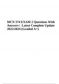 MCN 374 Final EXAM Questions With Answers Latest Updated 2024 (Graded A+)