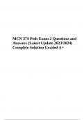 MCN 374 Peds Final Exam Questions With Correct Answers Latest Update 2024 (Graded A+)