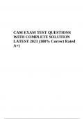 CAM TEST QUESTIONS WITH WITH COMPLETE SOLUTION LATEST UPDATE 2024 (GRADED)