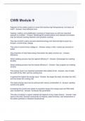 CWB Module 9 Exam Questions and Answers