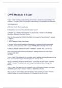 CWB Module 1 Exam Questions and Answers