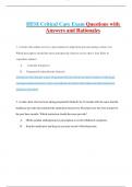 HESI Critical Care Exam Questions with Answers and Rationales 1. A client with asthma receives a prescription for high blood pressure during a clinic visit. Which prescription should the nurse anticipate the client to receive that is least likely to exace