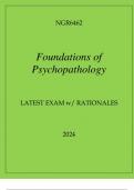 NGR6462 FOUNDATIONS OF PSYCHOPATHOLOGY LATEST EXAM WITH RATIONALES 2024