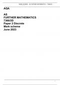 AQA  AS FURTHER MATHEMATICS 7366/2D Paper 2 Discrete Mark scheme June 2023