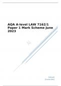 AQA A level LAW Paper 1 Mark Scheme June 2023