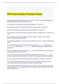 NYS Real Estate Practice Exam Questions and Answers