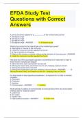 EFDA Study Test Questions with Correct Answers
