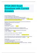EFDA 2023 Exam Questions with Correct Answers
