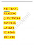 Ati teas 7 english language usage EXAM QUESTIONS & ANSWERS/ LATEST UPDATE 2023-2024 / RATED A+