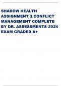 SHADOW HEALTH ASSIGNMENT 3 CONFLICT MANAGEMENT COMPLETE BY DR. ASSESSMENTS 2024 EXAM GRADED A+