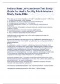 Indiana State Jurisprudence Test Study Guide for Health Facility Administrators Study Guide 2024.