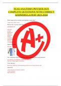 Ati teas anatomy EXAM QUESTIONS & ANSWERS/ LATEST UPDATE 2023-2024 / RATED A+