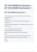 HIT 120 CAHIIM Final Domain I -  HIT 120 CAHIIM Final Domain V   (ALL BUNDLED HERE!! ) 2024 