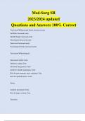 Med-Surg SR 2023/2024 updated Questions and Answers 100% Correct