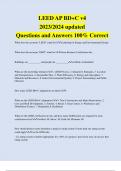 LEED AP BD+C v4 2023/2024 updated Questions and Answers 100% Correct