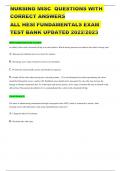 All NURSING MISC OF HESI Fundamentals Exam Testbank. Latest updated Questions with correct Answers 2024