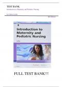 Test Bank For Introduction to Maternity and Pediatric Nursing 8th Edition by Gloria Leifer||ISBN NO:10,0323483976||ISBN NO:13,978-0275971281||All Chapters 1-34||Complete Guide A+