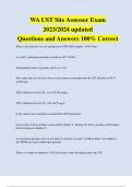 WA UST Site Assessor Exam 2023/2024 updated Questions and Answers 100% Correct