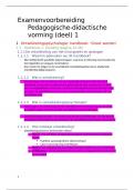 examenvoorbereiding pedagogische en didactische vorming 1 (PDV 1) KLEUTERONDERWIJS