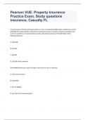 Pearson VUE: Property Insurance Practice Exam, Study questions insurance, Casualty FL with 100% correct answers